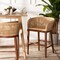 Bali & Pari Papua Modern Bohemian Natural Rattan and Walnut Brown Acacia Wood Counter Stool 242-13492-ZORO - alternate 10